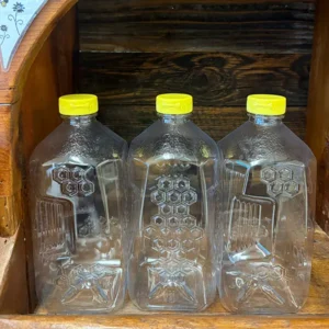 Honeycomb Embossed Square Honey Jug (Yellow Lid Included)